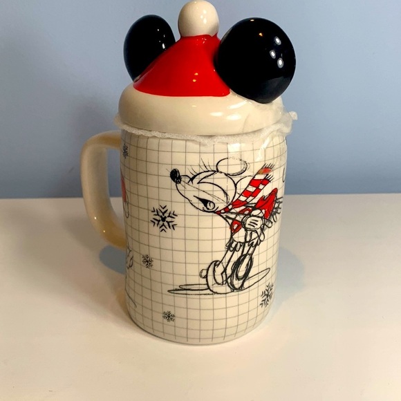 Minnie Mouse Christmas Sketchbook Mug With Topper by DISNEY NEW - Picture 3 of 6